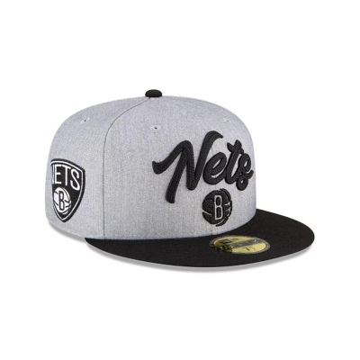 Grey Brooklyn Nets Hat - New Era NBA NBA Draft 59FIFTY Fitted Caps USA9564123